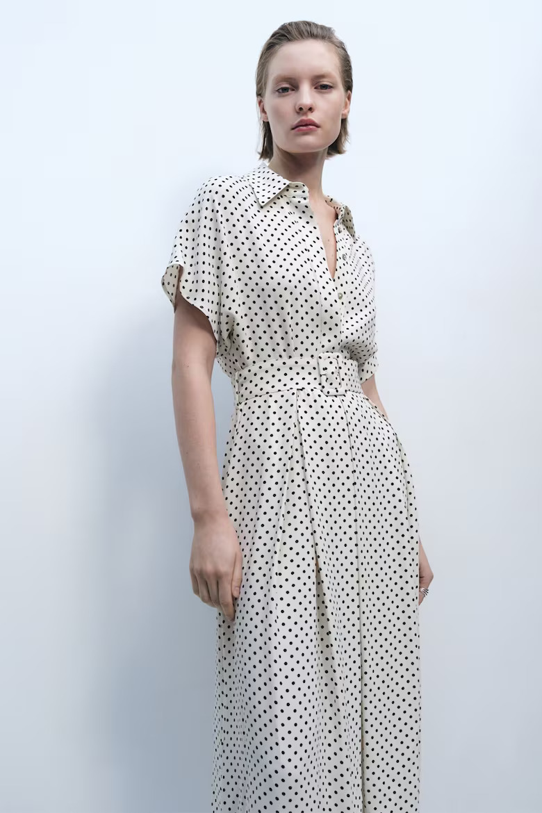 MANGO ленена риза тип рокля
